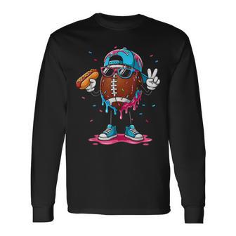Football Drip Boys Football Ice Cream Youth Game Day Long Sleeve T-Shirt - Thegiftio UK