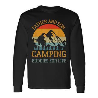 Fun Family Matching Camping For Dad And Son Father And Son Camping Buddies For Life For Dad Long Sleeve T-Shirt - Thegiftio UK