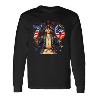 67 76 George Washington Six Seven Patriotic 4Th July Long Sleeve T-Shirt - Thegiftio UK