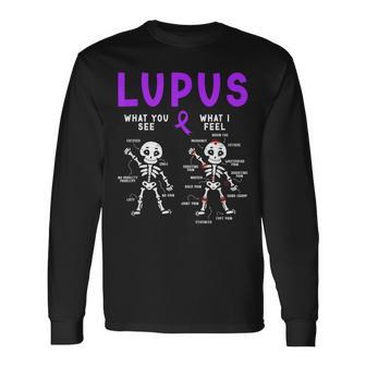 Lupus Awareness Lupus Warrior Lupus Fighter Long Sleeve T-Shirt - Thegiftio UK