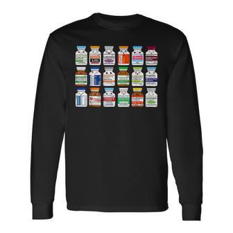 Medication Vial Pharmacist Pharmacy Technician Nursing Long Sleeve T-Shirt - Thegiftio UK