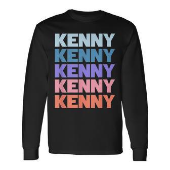Modern Repeated Text Kenny 長袖Tシャツ - Kawaiitshirt