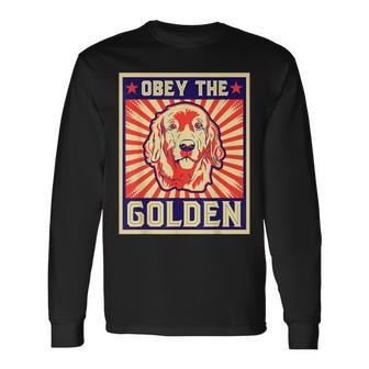 Obey The Golden ゴールデンレトリーバーオーナー向け 長袖Tシャツ - Kawaiitshirt
