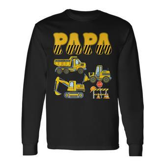 Papa Construction Excavator Kids Boy Family Set Long Sleeve T-Shirt - Thegiftio UK