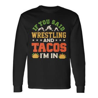 Wrestling And Tacos Wrestle Retro Boys Kids Long Sleeve T-Shirt - Thegiftio UK