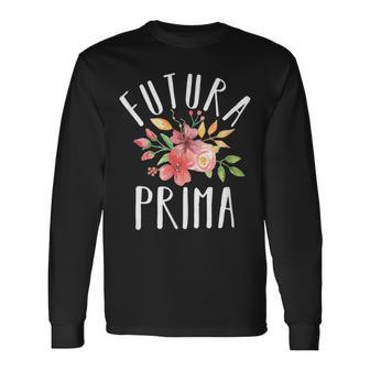Futura Prima Anuncio De Bebé Español Futuro Primo Camiseta de manga larga - Regaloses