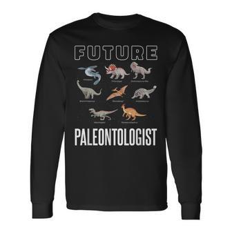 Future Paleontologist モササウルス・トリケラトプス ティラノサウルス 長袖Tシャツ - Kawaiitshirt
