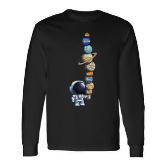 Galaxy Planets Sun Universe Outer Space Science Astronaut Long Sleeve T-Shirt - Thegiftio UK