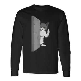 Gato Divertidooltea El Pájaro Gato Te Odia El Dedo Medio Camiseta de manga larga - Regaloses