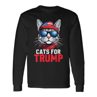 Gatos Divertidos De Trump 2024 Para Trump Camiseta de manga larga - Regaloses