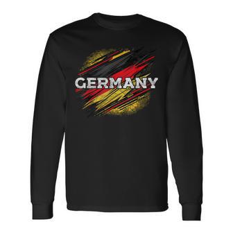 Germany Flagge Fussball Handballport Fan Deutschland Langarmshirts - Seseable