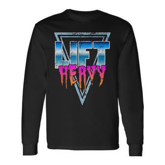 Gimnasio De Culturismo Lift Heavy Oldchool Retro De La Era Dorada De Los 80 Camiseta de manga larga - Regaloses