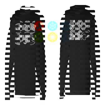 Gloomhaven Elements シンボル 火 氷 空 地球 ライトダーク 長袖Tシャツ - Kawaiitshirt