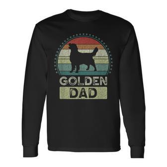 Golden Dad Father's Day Golden Retriever Daddy Long Sleeve T-Shirt - Monsterry