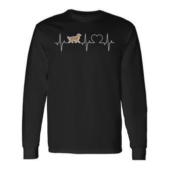 Golden Retriever Herzschlag Ekg Goldie Puls Golden Retriever Langarmshirts - Seseable