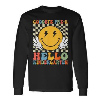 Goodbye Prek Hello Kindergarten Last Day Of Pre K Graduation Long Sleeve T-Shirt - Thegiftio UK