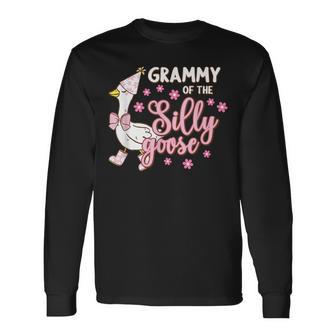 Grammy Of The Silly Goose 1St First Birthday Family Matching Long Sleeve T-Shirt - Thegiftio UK