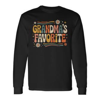 Grandmas Favorite Grandparent Grandchild Vintage Humor Long Sleeve T-Shirt - Thegiftio UK