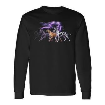 Great Dane ビンテージ 90年代 犬好き グレートデーン オーナー メンズ レディース 長袖Tシャツ - Kawaiitshirt