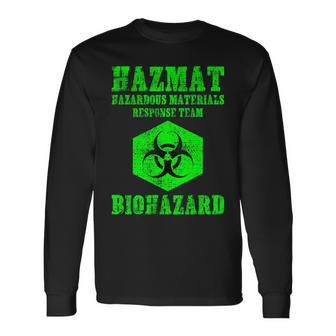 Green Biohazard 危険物 コスチューム キッズ メンズ 長袖Tシャツ - Kawaiitshirt