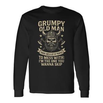 Grumpy Old Man Wikingeraxtarkastisch Humor Langarmshirts - Seseable