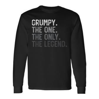 Grumpy One Only Legend Father's Day For Papa Grandpa Long Sleeve T-Shirt - Thegiftio UK