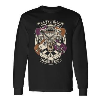 Guitar Heroes スクール オブ ロック ギター ラバー ギタリスト ギター 長袖Tシャツ - Kawaiitshirt