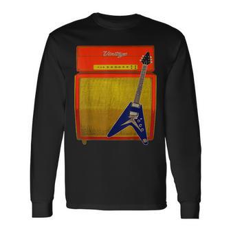Guitarra Retro Y Amplificador De Guitarraintage Camiseta de manga larga - Regaloses