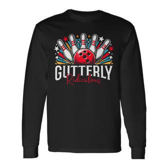 Gutterly とんでもないボーリングスポーツボウラー 長袖Tシャツ - Kawaiitshirt