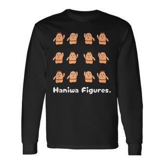 Haniwa Figures はにわ 古墳 ダンス 踊り 歴史 考古学 長袖Tシャツ - Kawaiitshirt