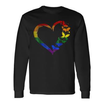Heart Love Lgbt Gay Lesbian Pride Month Long Sleeve T-Shirt - Thegiftio UK