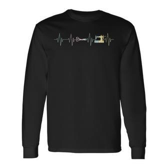 Heartbeat ミシンキルティングミシン。 長袖Tシャツ - Kawaiitshirt