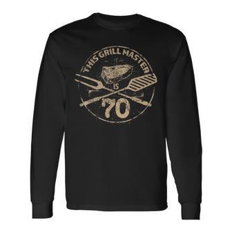 Herren Bbq Fleisch Grillen Enthusiastisch 70 Geburtstag Langarmshirts - Seseable