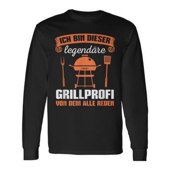 Herren Grillen Bbq Party Grillsaison Legendärer Grillprofi Langarmshirts - Seseable