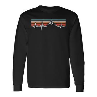 Herzschlag Berge Bergwandern Wandern Berg Ekg Wander Langarmshirts - Seseable