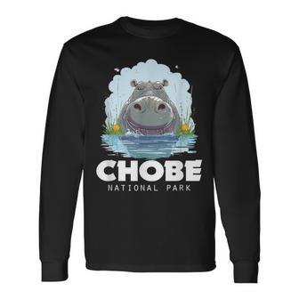 Hippo アフリカンサファリ チョベ国立公園 お土産 長袖Tシャツ - Kawaiitshirt