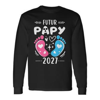 Homme Annonce Grossesse Grand Parents Cadeau Futur Papy 2027 T-shirt à manches longues - Cadeauxyz