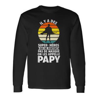 Hommeuper-Héroes Les Pommes Papy Grandpa T-shirt à manches longues - Cadeauxyz