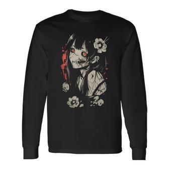 Horror Anime Manga Japan Japanese Creepy Kawaii Goth Long Sleeve T-Shirt - Thegiftio