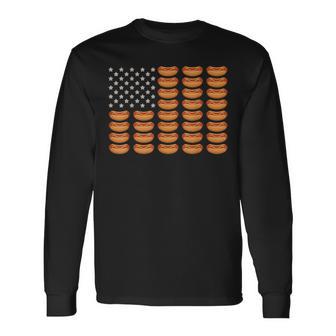 Hot Dog American Flag July 4Th Patriotic Summer Bbq Long Sleeve T-Shirt - Thegiftio UK