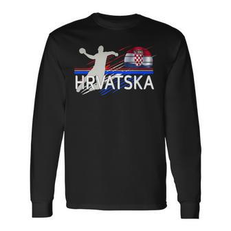 Hrvatska Ballon De Handball Croatie T-shirt à manches longues - Cadeauxyz