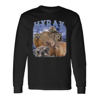 Hyrax Fire Meme Animal Lover ユーモア ロック ハイラックス 長袖Tシャツ - Kawaiitshirt