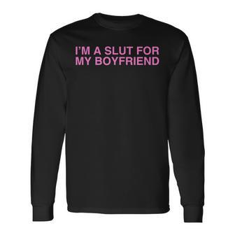 I'm Alut For My Boyfriend Y2k カップル 風刺殺 長袖Tシャツ - Kawaiitshirt