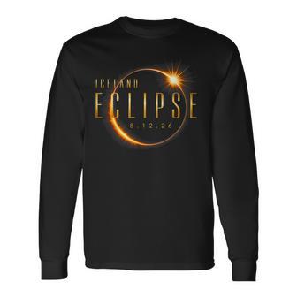 Iceland 2026 Total Eclipse 08 12 26 Solar Eclipse Totality Long Sleeve T-Shirt | Seseable UK