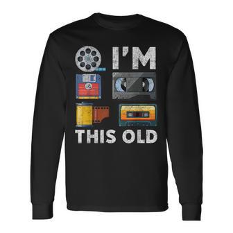 I'm This Old Retro Vintage Media Classic Technology Long Sleeve T-Shirt - Thegiftio UK