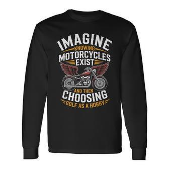 Imagine Motorcycles Exist Chopper Club バイカー バイク 長袖Tシャツ - Kawaiitshirt