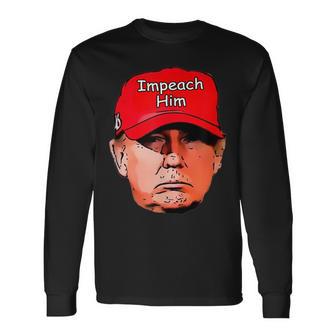 Impeach Trumptupid レッドキャップ ジョーク 民主党員 Usa 弾丸 長袖Tシャツ - Kawaiitshirt