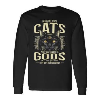 In Ancient Times Cats Were Worship As Gods Pet Lover 長袖Tシャツ - Kawaiitshirt