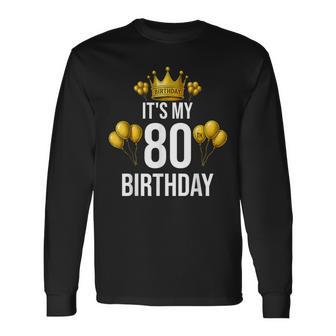 It's My 80Th Birthday Party 80歳 誕生日 メンズ レディース 長袖Tシャツ - Kawaiitshirt
