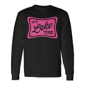 It's Lake Time Retro Lake Life Summer Lake Days Vacation Long Sleeve T-Shirt - Thegiftio UK